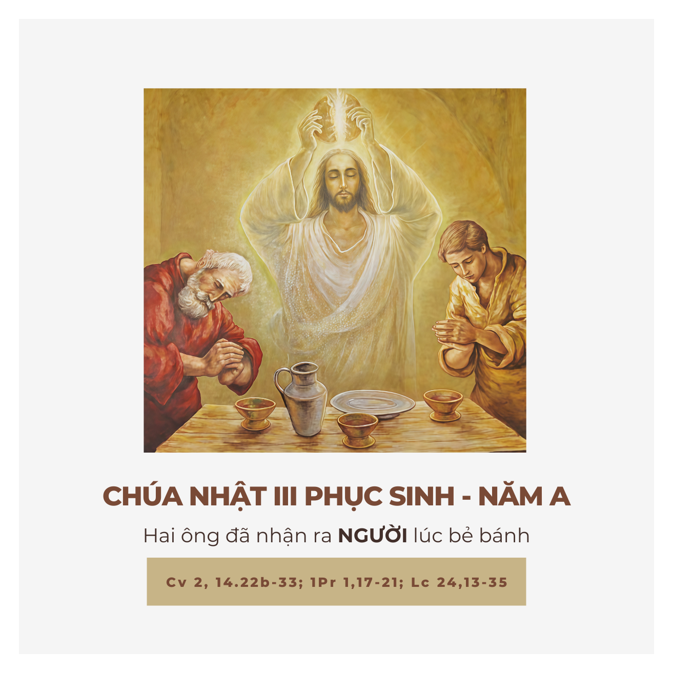 Suy Niệm Lời Chúa – Chúa Nhật III Phục Sinh Năm A