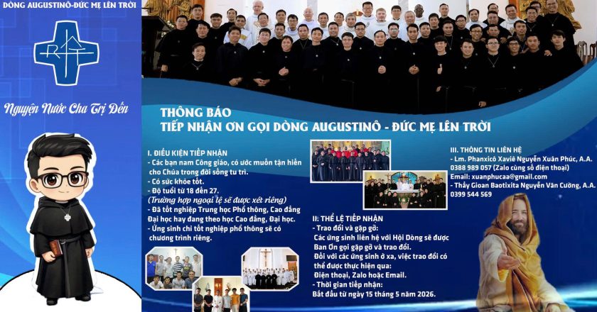 THÔNG BÁO TIẾP NHẬN ỨNG SINH TÌM HIỂU ƠN GỌI