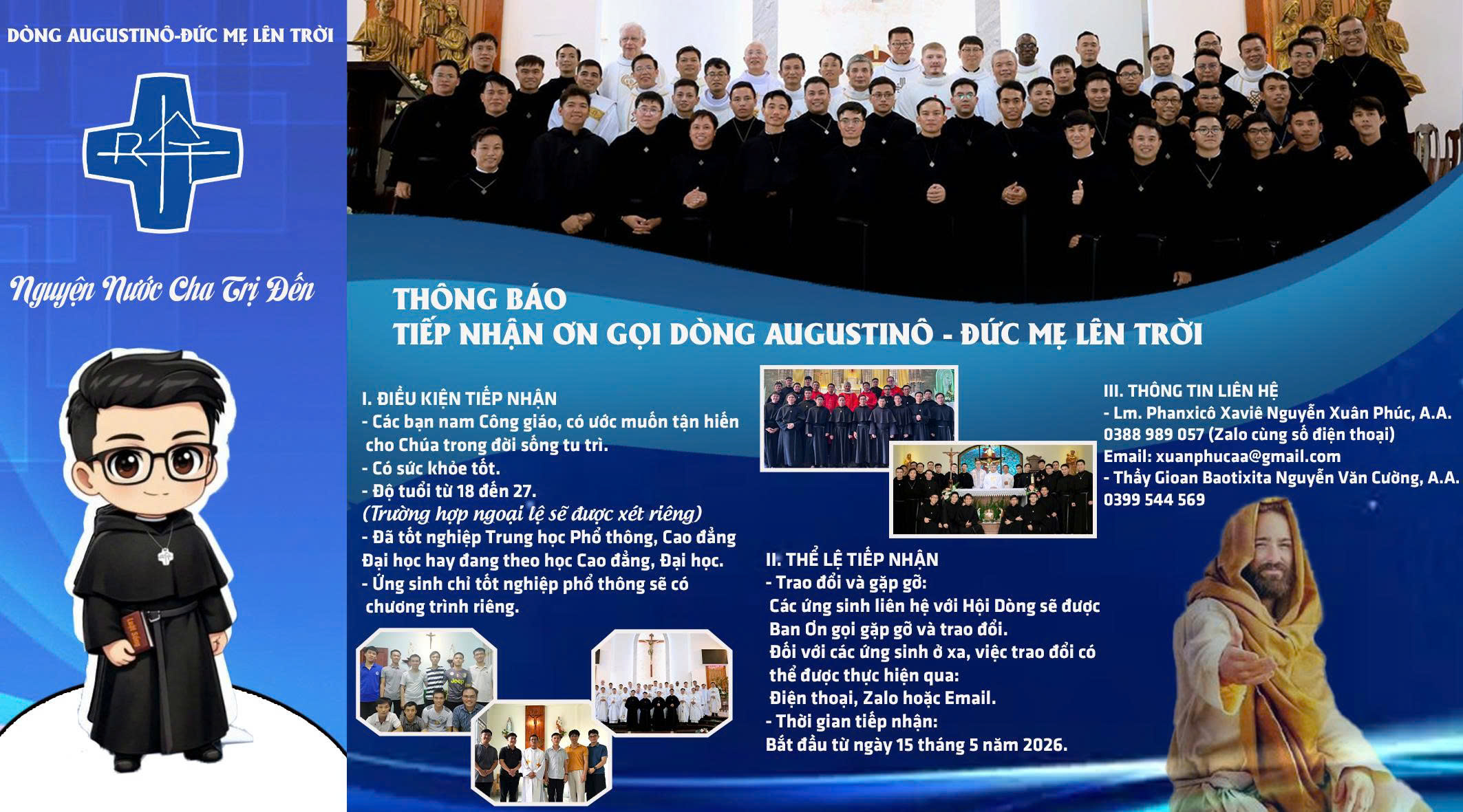 THÔNG BÁO TIẾP NHẬN ỨNG SINH TÌM HIỂU ƠN GỌI